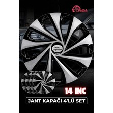 YONGA OTO AKSESUAR Ford Fiesta Jant Kapağı 14 Inç Kırılmaz 4'lü + 4 Amblem + 8 Cırt Kelepçe