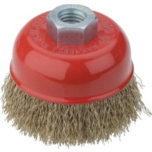Partner PT02029 Çanak Fırça Sarı Dalgalı Telli M14 Vidalı 75MM