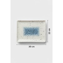 6'lı Flora Dikdörtgen Kayık Tabak 30X22.5CM Dijital Splash Rinart