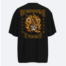 Fandr Studio Siyah Oversize Warrior Unisex T-Shirt