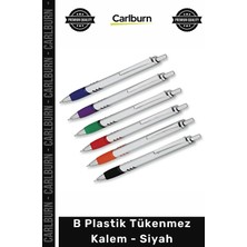 Carlburn #kalem Promosyon Baskılı Kurumsal Ofis Hediyelik Kaliteli Şık B Plastik Tükenmez Kalem Siyah