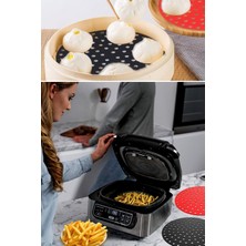 Ozcmax Renkli Isıya Dayanıklı Yıkanılabilir Silikon Fırın ve Airfryer Yuvarllak Pişirme Matı 20 cm