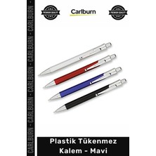 Carlburn #kalem Logo Baskılı Promosyon Ergonomik Kaliteli Ofis Kurumsal Plastik Tükenmez Kalem Mavi