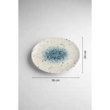 6'lı Ellips Oval Kayık Tabak 36CM Dijital Splash Rinart