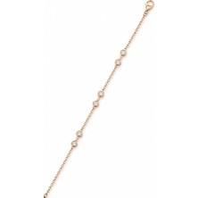 Hotchic Hotchıc Rose Taşlı Minimal 925 Ayar Gümüş Bileklik