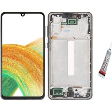 SDT Samsung A33,A336 OLED  Ekran Dokunmatik Çıtalı (Siyah) B7000 Yapıştırıcı