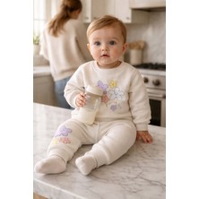 Baby Lory Kids Store Kız Çocuk (Bebek) Çiçek Desenli 3 Iplik Şardonlu Takım