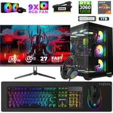 Xaser Star X430 Ryzen 7 7800X3D 32GB Ram 1tb M.2 Nvme SSD 12GB RTX3060 27" 300Hz Oyuncu Bilgisayarı