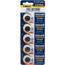 Maxell CR1620 3V Lityum Düğme Pil - 5'li Paket - Saat ve Araç Kumanda Pili