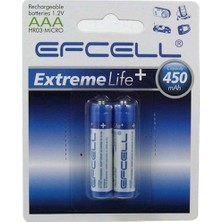 Efcell Extreme Life+ AAA 700mAh 1.2V Şarj Edilebilir Ni-MH Pil (2'li Paket)