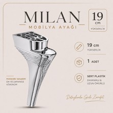 Badem10 Milan Krom Mobilya Ayağı 19 cm 1 Adet Dekoratif Koltuk Kanepe Sehpa Ayağı Modern Tasarım