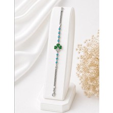 Hotchic Hotchıc 925 Ayar Gümüş Yeşil Yonca Bileklik