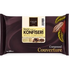 Callei Chocolate Beyaz Konfiseri Kokolin Blok 2,5 kg – Pasta, Tatlı ve Dekor Kaplamaları Için Yoğun Beyaz Kokolin