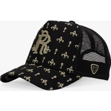 RustandRich Kadın Erkek Siyah/gold Trucker Şapka Premium Collection Regalia