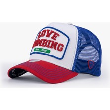 RustandRich Kadın Erkek Mavi Trucker Şapka Generation Collection Bombing
