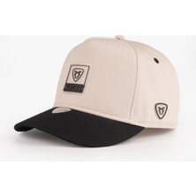 RustandRich Kadın Erkek Bej Siyah Trucker Şapka Curved Visor Urban Collection Contrast