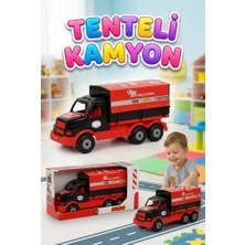 Farbu Oyuncak Açılabilir Tenteli Kasalı Büyük Boy 44CM Tekerlekli Ralli Tasarımlı Oyuncak Dev Taşıyıcı Kamyon