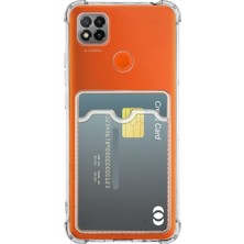 Prolysus Xiaomi Redmi 10A Kılıf Kartlıklı Şeffaf Silikon Darbe Dayanıklı Koruyucu Kamera Korumalı Kılıf