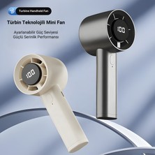 Cevval Fs-20 Dijital Göstergeli Turbo El Fanı Şarjlı Taşınabilir Mini Fan Telefon Standlı