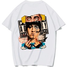 Brz Collection Unisex Oversize Eminem T-Shirt (Beyaz)