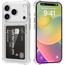 Prolysus Apple iPhone 17 Pro Max Kılıf Kartlıklı Şeffaf Silikon Darbe Dayanıklı Koruyucu Kamera Korumalı Kılıf