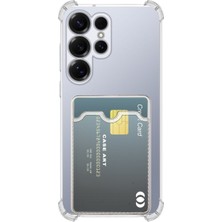 Prolysus Samsung Galaxy S25 Ultra Kılıf Kartlıklı Şeffaf Silikon Darbe Dayanıklı Koruyucu Kamera Korumalı Kılıf