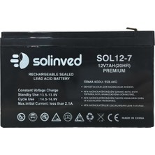 Solinved 12V 7AH Premium Kuru Tip Akü