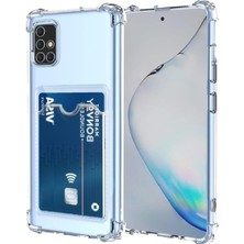 Prolysus Samsung Galaxy A71 Kılıf Kartlıklı Şeffaf Silikon Darbe Dayanıklı Koruyucu Kamera Korumalı Kılıf