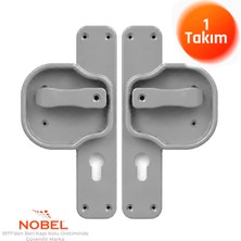 Nobel Okul Kapı Kolu –kreş, Anaokulu ve Sınıf Kapıları Için Çocuk Korumalı Emniyetli Dayanıklı Plastik Kapı Kolu - Gri