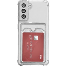 Prolysus Samsung Galaxy S21 Fe Kılıf Kartlıklı Şeffaf Silikon Darbe Dayanıklı Koruyucu Kamera Korumalı Kılıf