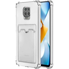 Prolysus Xiaomi Redmi Note 9s Kılıf Kartlıklı Şeffaf Silikon Darbe Dayanıklı Koruyucu Kamera Korumalı Kılıf