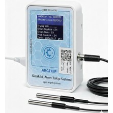 Argekip Eczane Çift Prop Sts Wi-Fi LCD Ekranlı Sıcaklık Nem Takip Cihazı | Çift Sensör | Alarm Özellikli