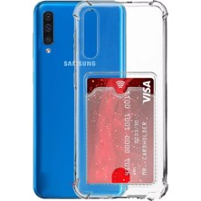 Prolysus Samsung Galaxy A30S Kılıf Kartlıklı Şeffaf Silikon Darbe Dayanıklı Koruyucu Kamera Korumalı Kılıf