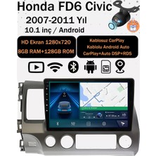 Conio Honda Civic Fd6 (2007-2011) Için 10.1 Inç Tesla Tarzı Android 14 Multimedya Sistemi 8gb Ram + 128GB Rom, Kablosuz Carplay, Android Auto ve Navigasyon