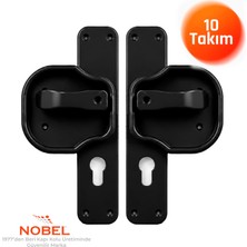 Nobel (10 Adet) Okul Kapı Kolu –kreş, Anaokulu ve Sınıf Kapıları Için Çocuk Korumalı Emniyetli Dayanıklı Plastik Kapı Kolu - Siyah