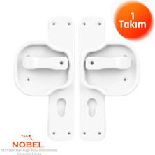Nobel Okul Kapı Kolu –kreş, Anaokulu ve Sınıf Kapıları Için Çocuk Korumalı Emniyetli Dayanıklı Plastik Kapı Kolu - Beyaz