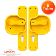 Nobel Okul Kapı Kolu –kreş, Anaokulu ve Sınıf Kapıları Için Çocuk Korumalı Emniyetli Dayanıklı Plastik Kapı Kolu - Sarı (5 Adet)