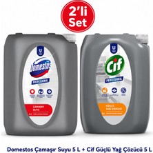 U-Pro Domestos Çamaşır Suyu ve Cif Yağ Sökücü 5 L 2’li Profesyonel Temizlik Seti