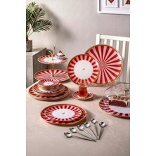 Kitchen Life 34 Parça Lovely Bird Altın Yaldızlı Cam Pasta Çay Servis Takımı - Çeyiz Takımı Servis Seti