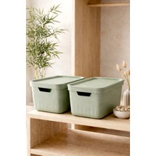 Kitchen Life 2'li Kapaklı Çok Amaçlı Saklama Kutusu-Dolap Içi Düzenleyici 17 Litre