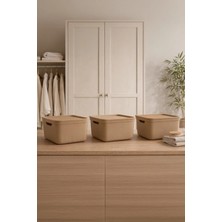 Kitchen Life 3'lü Kapaklı Çok Amaçlı Saklama Kutusu-Dolap Içi Düzenleyici 17 Litre