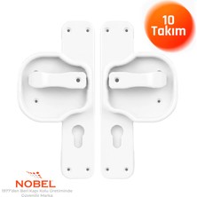 Nobel (10 Adet) Okul Kapı Kolu –kreş, Anaokulu ve Sınıf Kapıları Için Çocuk Korumalı Emniyetli Dayanıklı Plastik Kapı Kolu - Beyaz