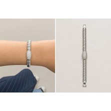 Gizella Xuping Zirkon Taşlı Silver Akordiyon Çelik Bileklik