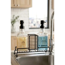 Kitchen Life 2'li Tezgah Üstü Metal Standlı Sünger Hazneli Sabunluk 500 Ml-Mutfak Banyo Evye Yanı Sabunluk Seti