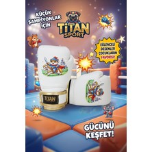 Titan Sport Çocuk Boks Eldiveni Beyaz Atlı Şövalye Kedi Model