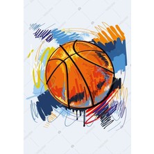 Prime Concept Basketbol Topu Imaj Spor Poster 50X70 cm - Vinil ( Branda )