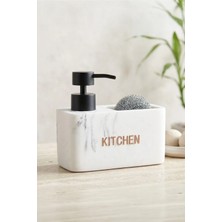 Kitchen Life Monaco Süngerli Tezgah Üstü Mutfak Banyo Sıvı Sabunluk Takımı 350 Ml-Mutfak Sabunluk Seti