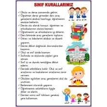 Prime Concept Sınıf Kuralları Afişi 50X70 Cm, Vinil Branda, Okul Dekoru
