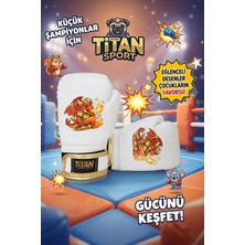 Titan Sport Çocuk Boks Eldiveni Beyaz Ateş Ejderha Modeli