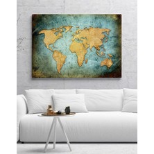 Prime Concept Mavi Dünya Haritası 50X70 cm - Vinil ( Branda )